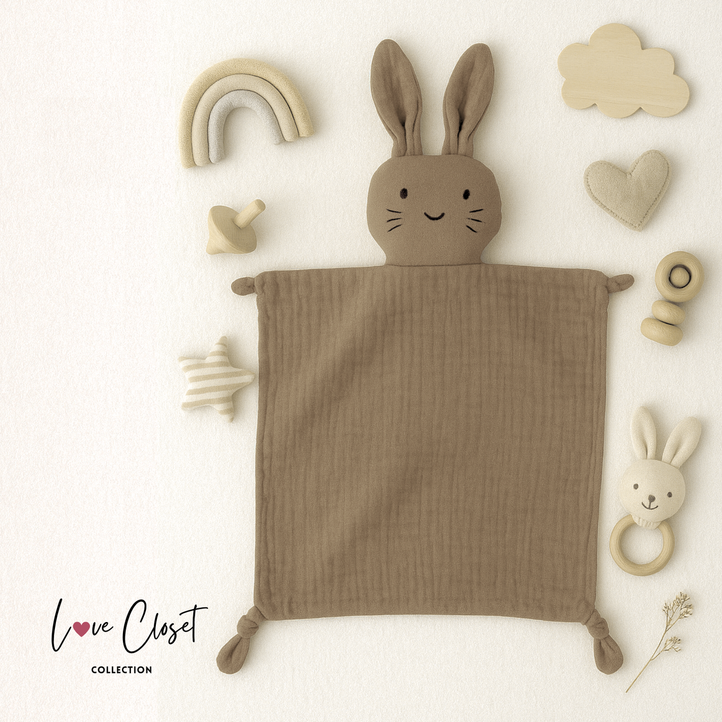 Doudou Lapin personnalisé⎟Gaze de coton