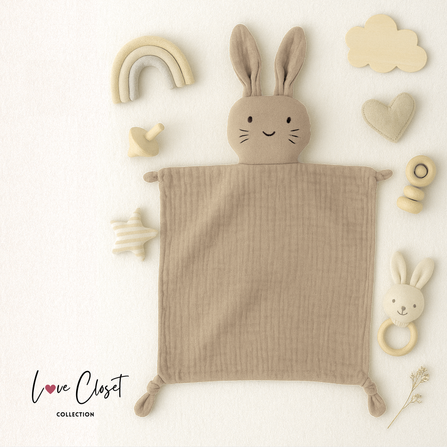 Doudou Lapin personnalisé⎟Gaze de coton