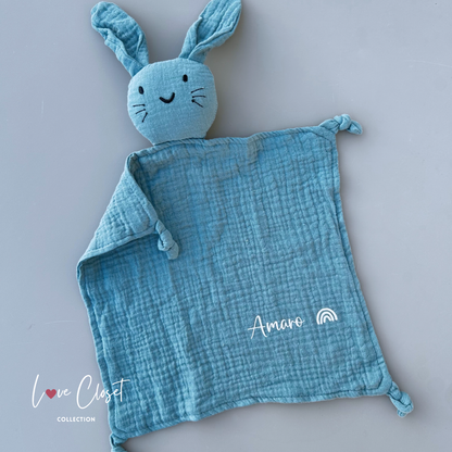 Doudou Lapin personnalisé⎟Gaze de coton